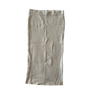 Zara Knit White Midi Pencil Skirt M